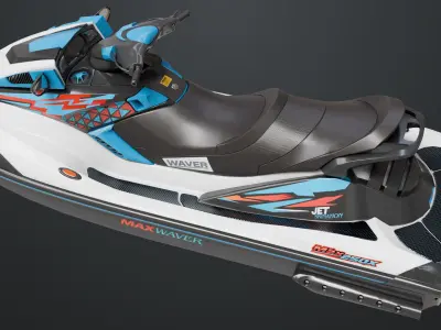 Jet Ski 01 White Generic All PBR Unity UE Textures 3D model