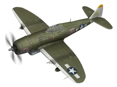 Republic P-47D Thunderbolt - Miss Mutt II 3D model