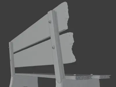 Wooden Garden Bench 3D model buy