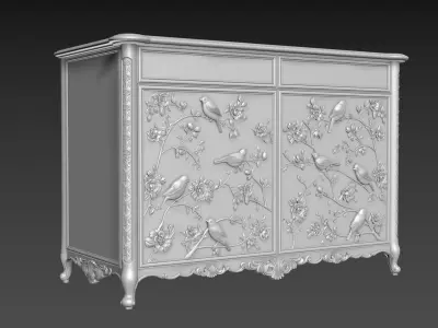Sideboard Cabinet 3D Model for CNC 3D model