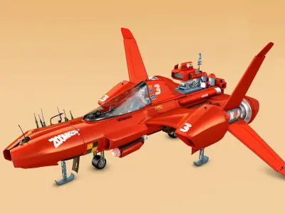 Shark Rider 3 with XPresso Wings 3D model