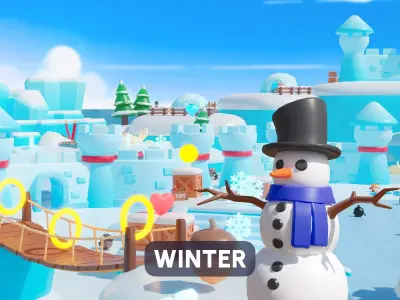 Winter Low-poly 3D model