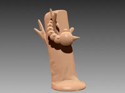 Weedle hanging on tree Pokemon OBJ STL 3D print model