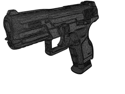 SciFi Handgun with Laser Sight 3D model