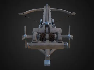 Ballista medieval crossbow Low-poly 3D model