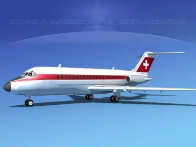 Douglas DC-9-20 Swissair 3D model