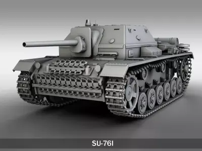 SU-76i Soviet Assault gun  3D model