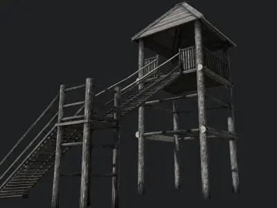 Viking Guard Tower Low-poly 3D model