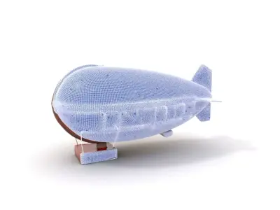 Vintage Airship Wood model pack Low-poly 3D model