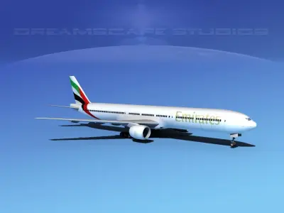 Boeing 777-300 Emirates 3D model
