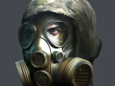 Helmet 3d model military combat Military scifi Low-poly Low-poly 3D model