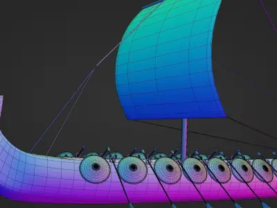 Viking Longboat Low-poly 3D model