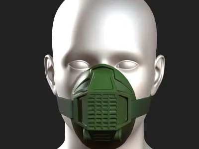 Gas mask respirator scifi fantasy  Low-poly 3D model