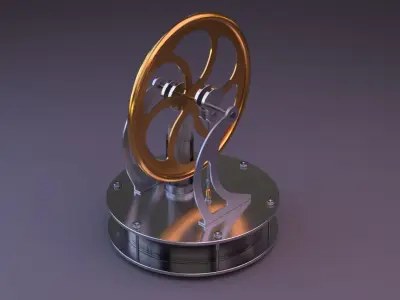 Stirling Motor Free 3D model