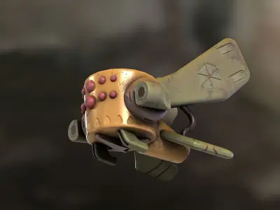 Robotic space fly bee  Low-poly 3D model