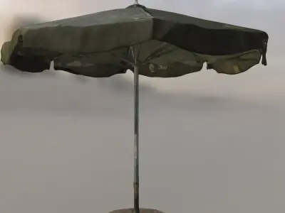 Military Style Beach Umbrella 3D model