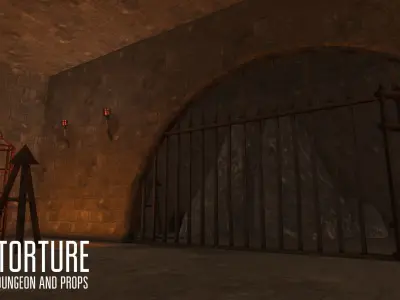 Torture - dungeon and props Low-poly 3D model