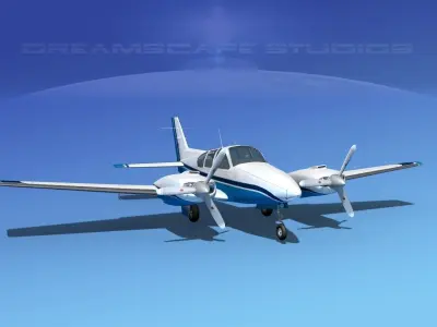 Beechcraft B55 Baron V06 3D model
