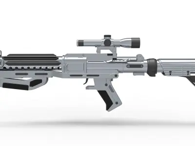 Captain Phasma Blaster rifle F-11D Star Wars The Force Awakens 3D model