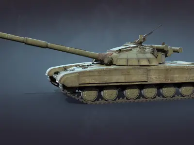 T-64 BM Bulat Low-poly 3D model