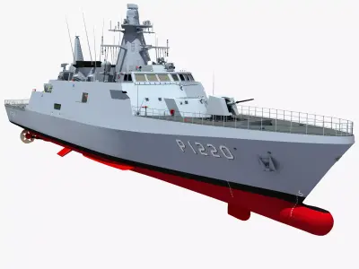 TCG AKHISAR Turkish Hisar-class offshore patrol vessel 3D model