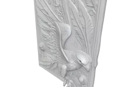 3D Relief Eagle Wall Art Panel Low-poly 3D model