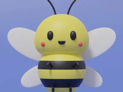 Cute Cartoon Bee 3D model