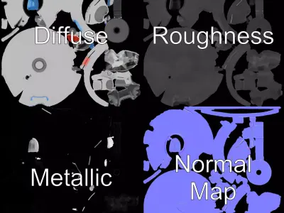 Futuristic Surveillance Drone model pack Low-poly 3D model