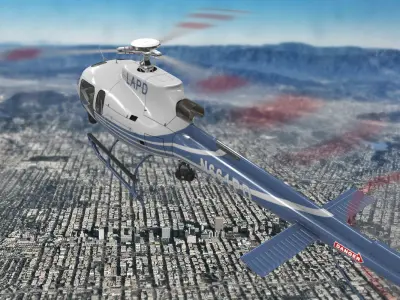 AS-350 LAPD 2 Animated Low-poly 3D model