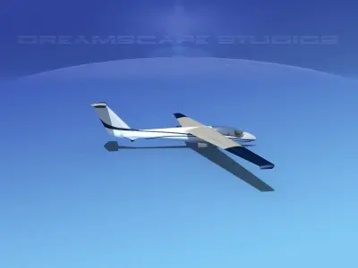 SZD-36 Cobra Glider V08 Low-poly 3D model