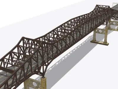 Pulaski Bridge Low-poly 3D model