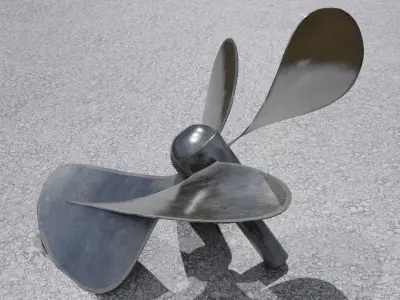 ship fan 3D model Low-poly 3D model