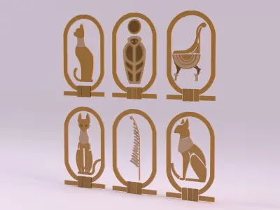 Egyptian Symbols - 003 Low-poly 3D model