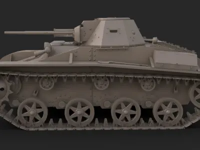 Tank T 60  Clay Mental Ray 3D model