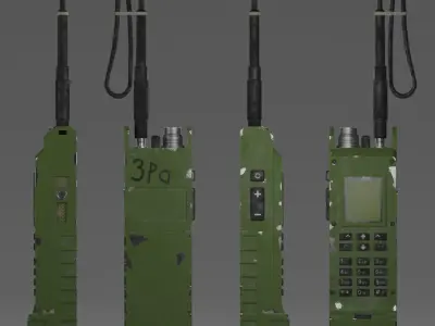 GAMEready military walkie-talkie or radio Low-poly 3D model