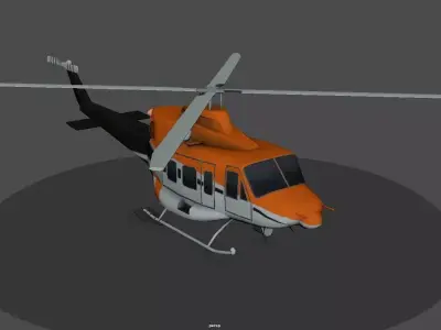 Bell 412 Helicopter low poly game and VR ready Low-poly 3D model