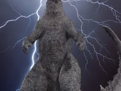  Godzilla Rig model Low-poly 3D model