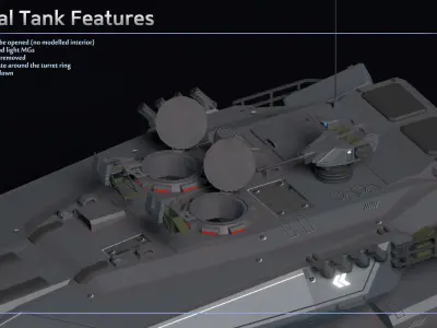 Scifi Dragon Light Antigrav Tank Low-poly 3D model