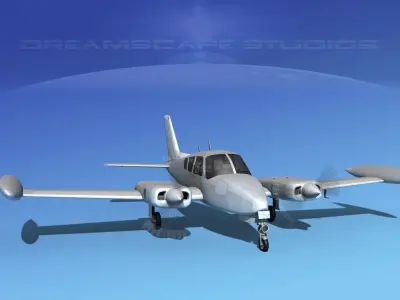 Cessna 320 Skyknight Bare Metal 3D model