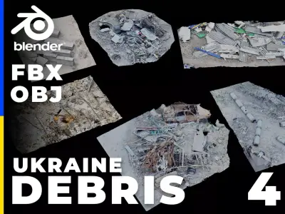 USCANS Ukraine Debris set 4 Low-poly 3D model