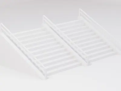 Stairs Straight Double Low-poly 3D model