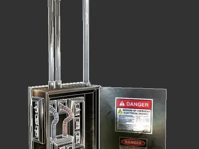 Electrical Box Game Ready Low-poly 3D model