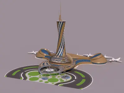 0191 - Airport Building 3D model