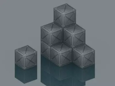  Iron cube Free low-poly 3D model