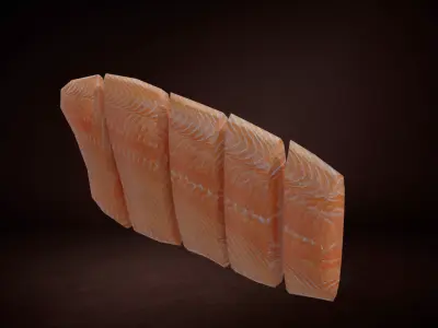 Salmon piece Low-poly 3D model