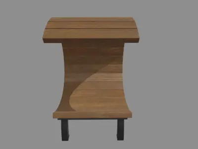 Low Poly Bench 011 Low-poly 3D model