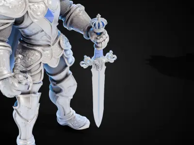 Stylized Sword - Ceremonial Royal Kings Sigil - Game Ready 3D model