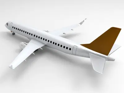 Embraer E-190 Low-poly 3D model