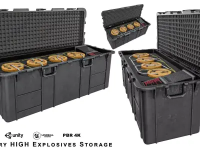 Military High Explosive Transport Case Low-poly 3D model