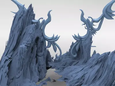 Heresy Stone pillar rocks 3D model